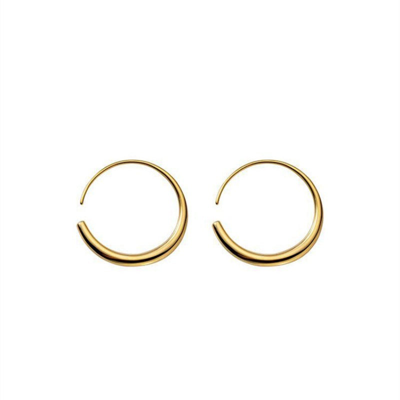 Sterling Silver O-Shaped Earrings