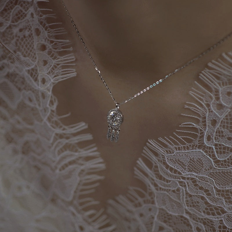 Sterling Silver One Carat Moissanite Necklace