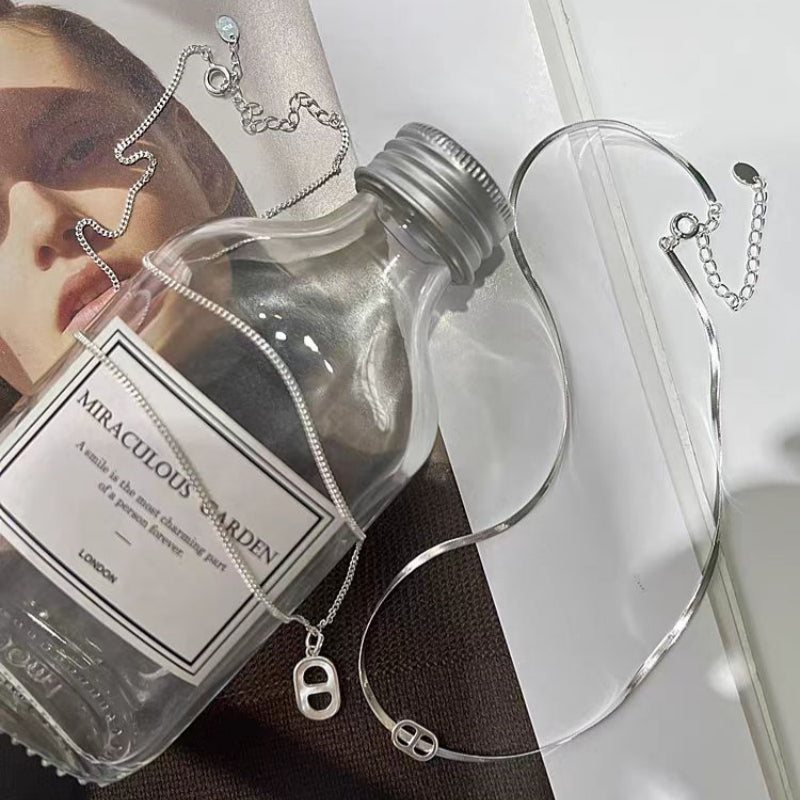 Sterling Silver Pig Nose Necklaces