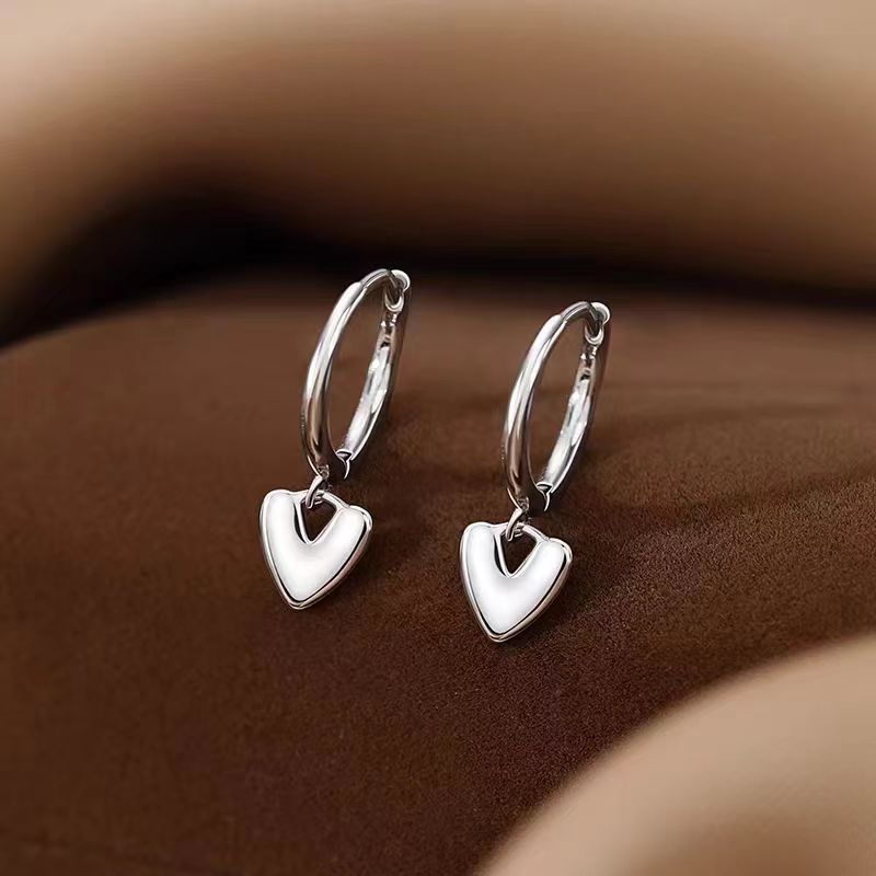 Sterling Silver Polished Heart Earrings