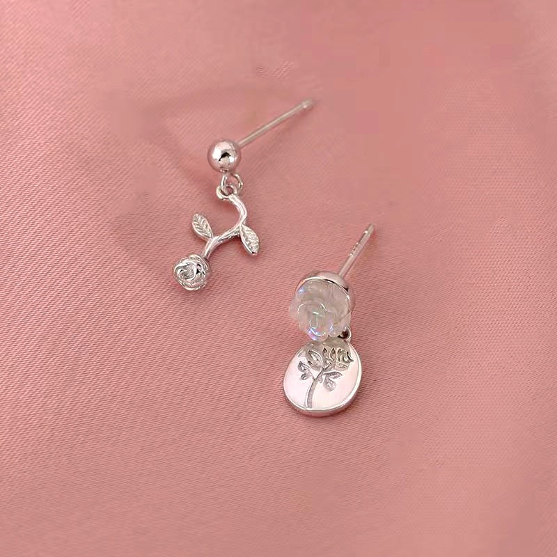 Sterling Silver Rose Earrings