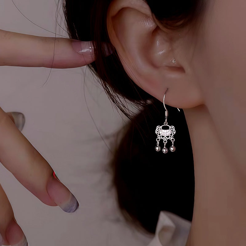 Sterling Silver Safety Lock Earrings