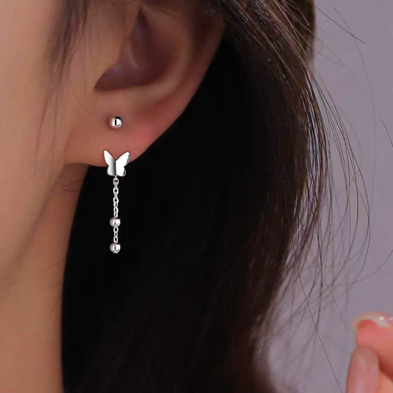 Sterling Silver Screw Butterfly Earrings