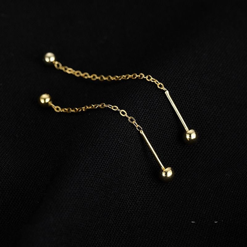 Sterling Silver Screw Chain Earrings