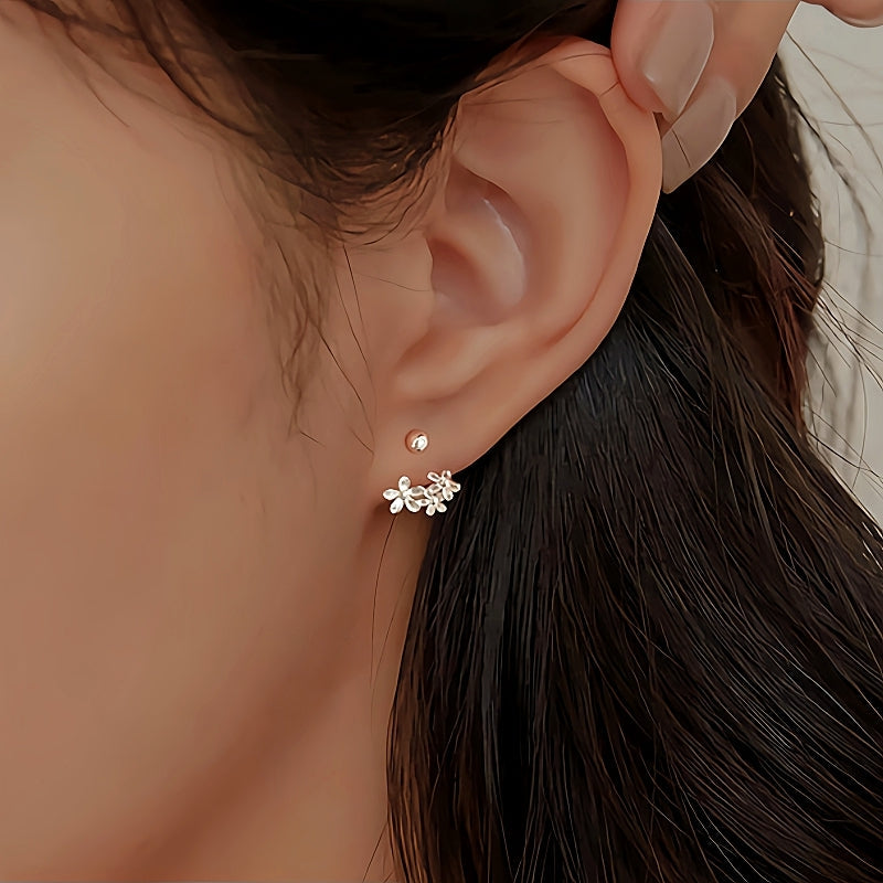 Sterling Silver Screw Flower Earrings