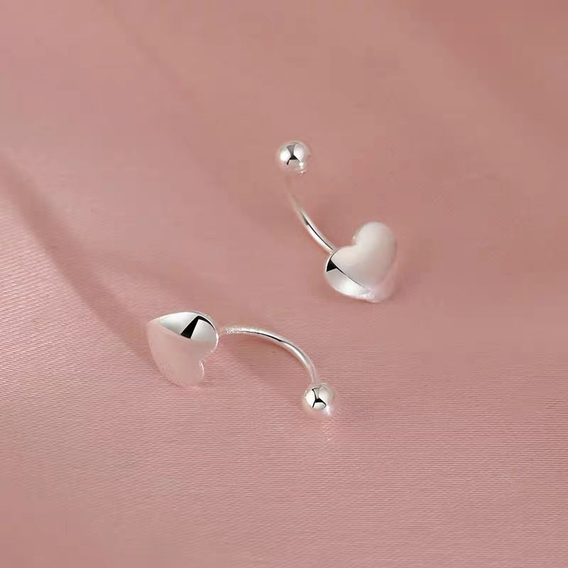 Sterling Silver Screw Heart-Design Earrings