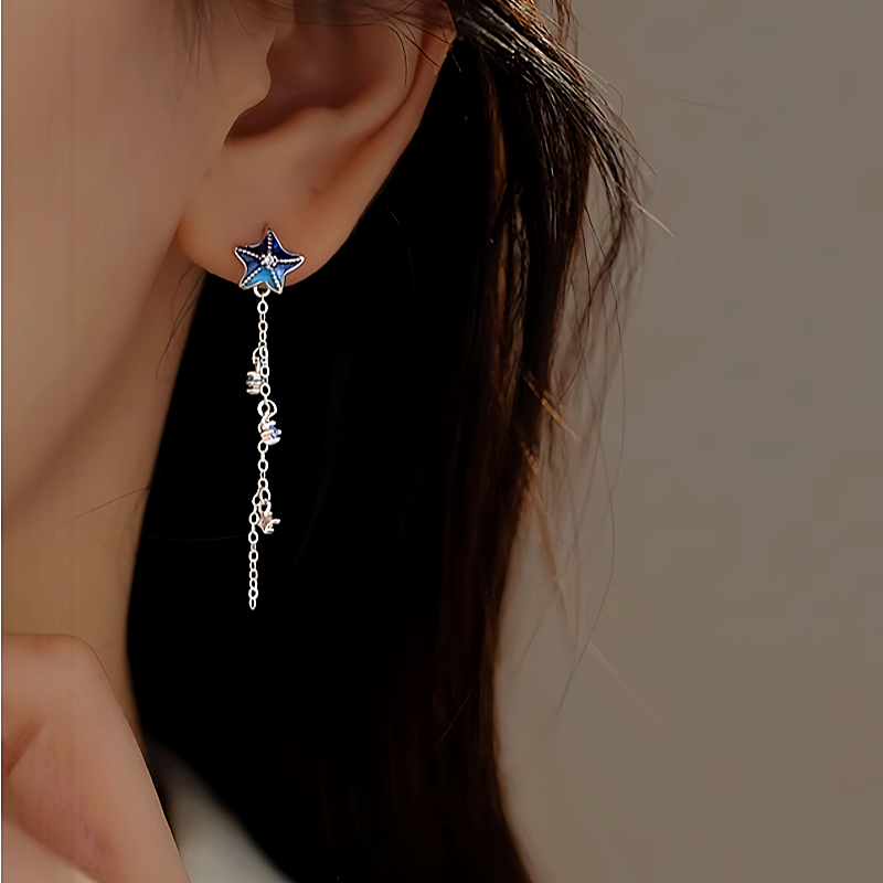 Sterling Silver Sea Star Necklace And Earrings