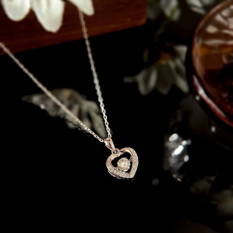 Sterling Silver Simple Beating Heart Necklace