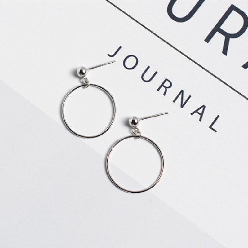 Sterling Silver Simple Circle Earrings