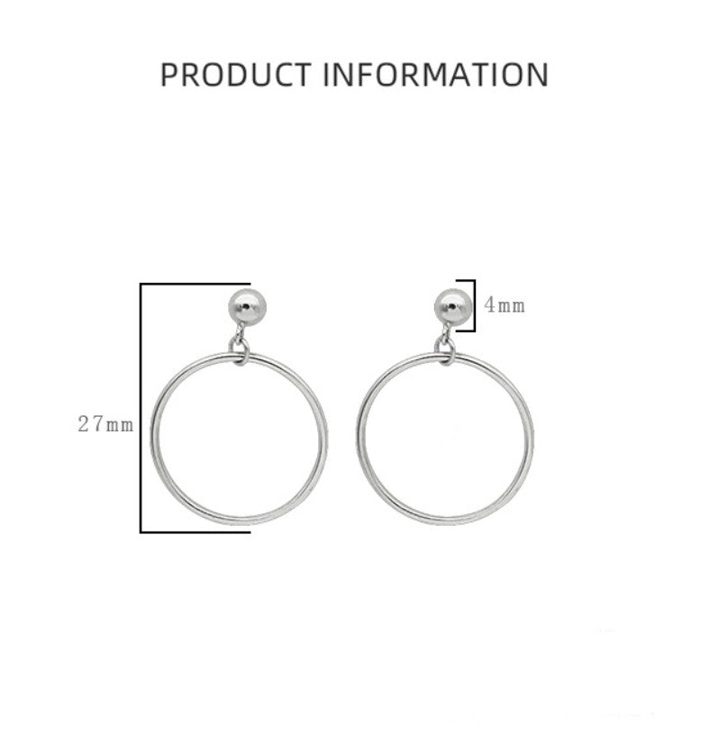 Sterling Silver Simple Circle Earrings