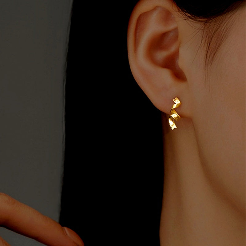 Sterling Silver Simple Curved Earrings