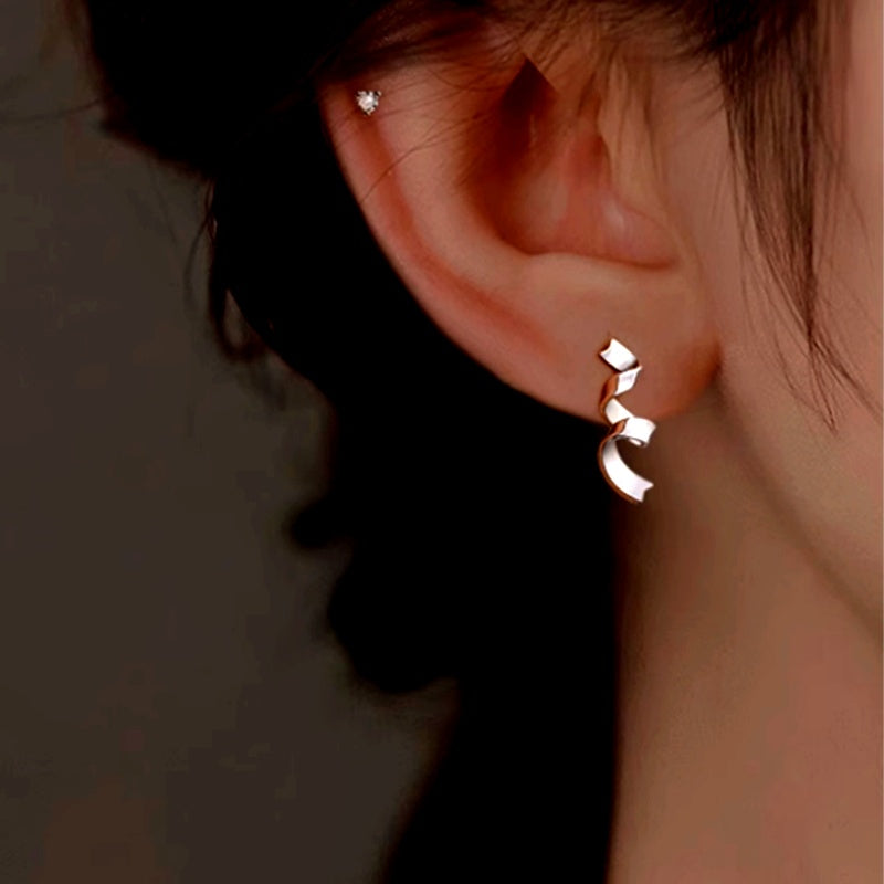 Sterling Silver Simple Curved Earrings