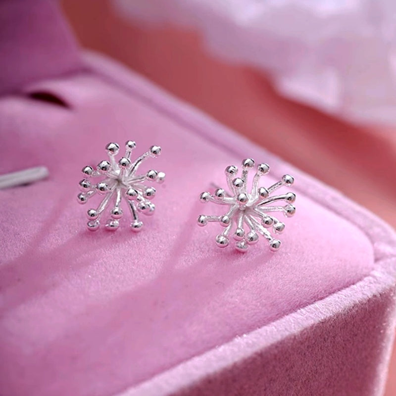 Sterling Silver Simple Firework Studs Earrings