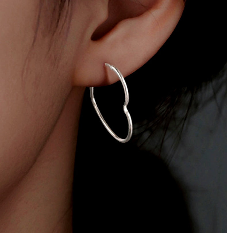 Sterling Silver Simple Heart Earrings