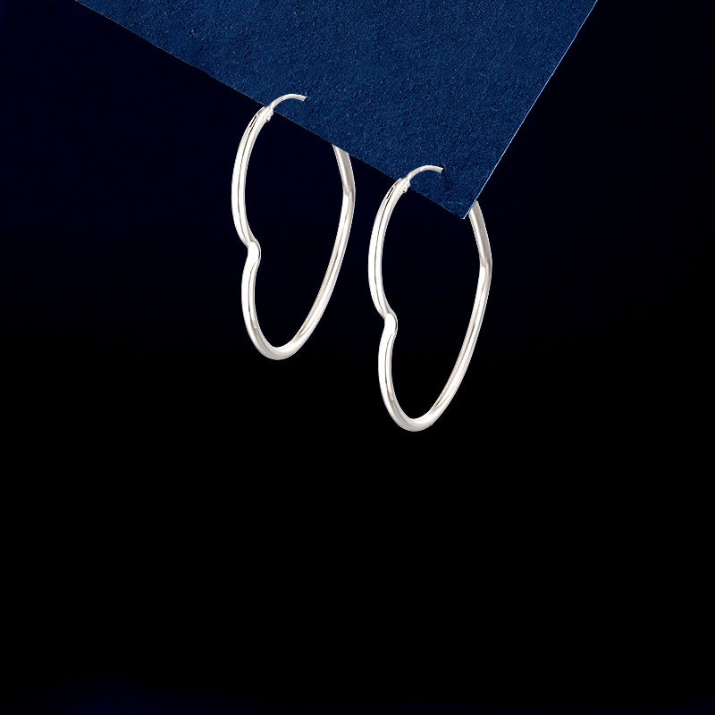 Sterling Silver Simple Heart Earrings