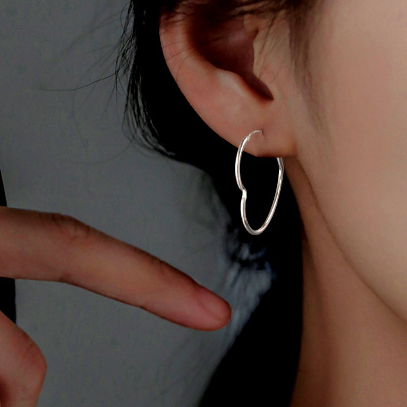 Sterling Silver Simple Heart Earrings