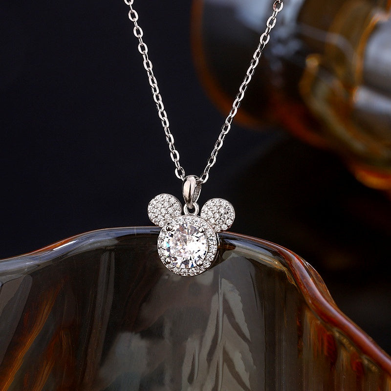 Sterling Silver Simple Mickey Mouse Necklace