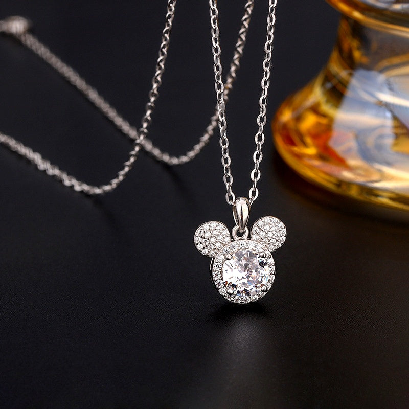 Sterling Silver Simple Mickey Mouse Necklace