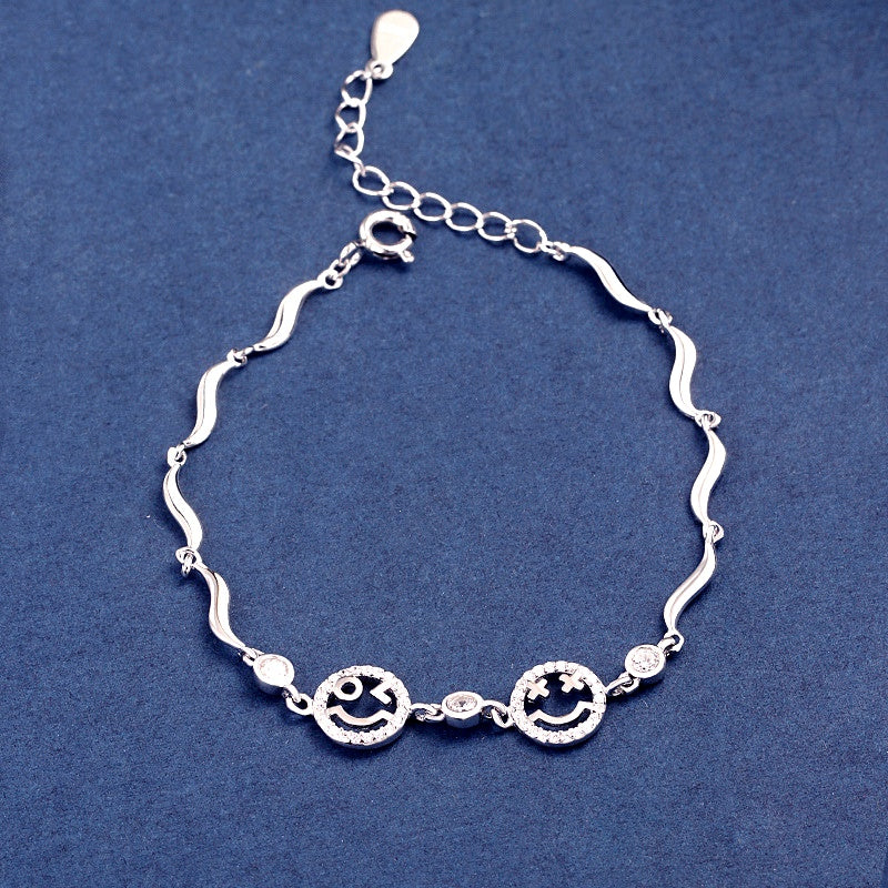 Sterling Silver Smile Diamond Bracelets