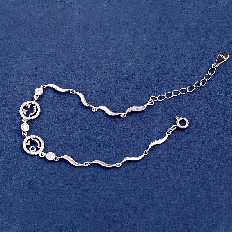 Sterling Silver Smile Diamond Bracelets