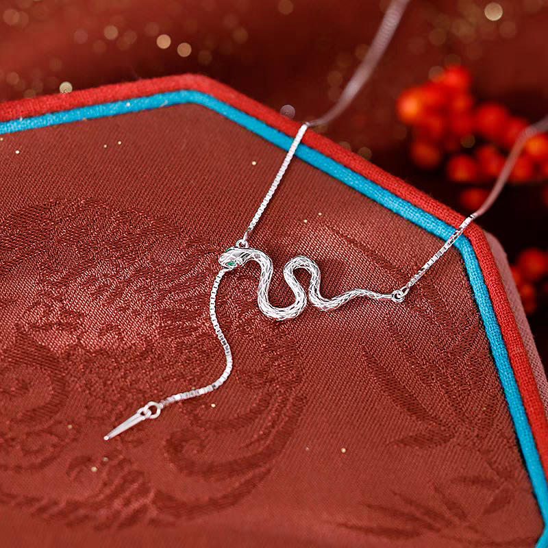 Sterling Silver Snake Dancing Necklace