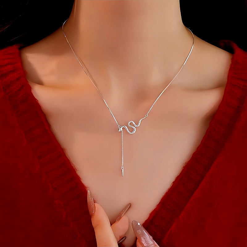Sterling Silver Snake Dancing Necklace