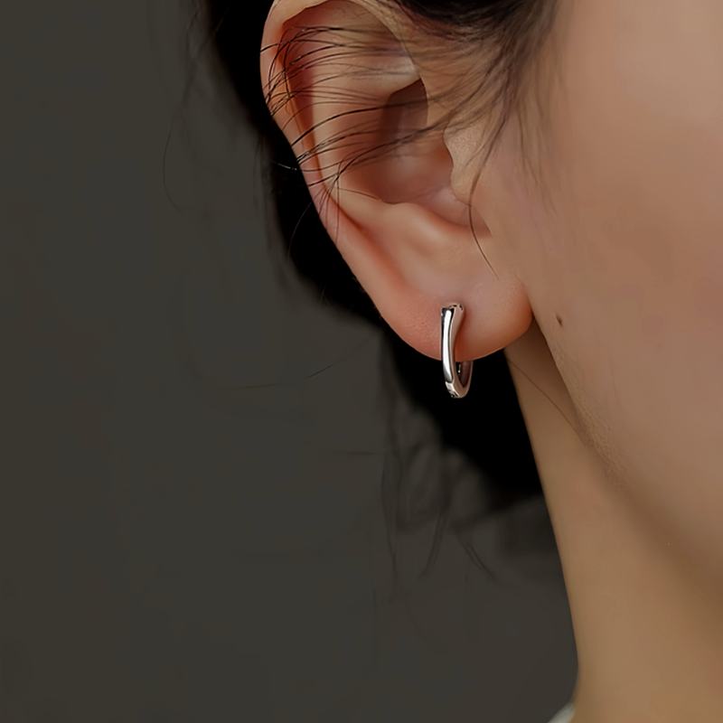 Sterling Silver Snake Hoop Earrings