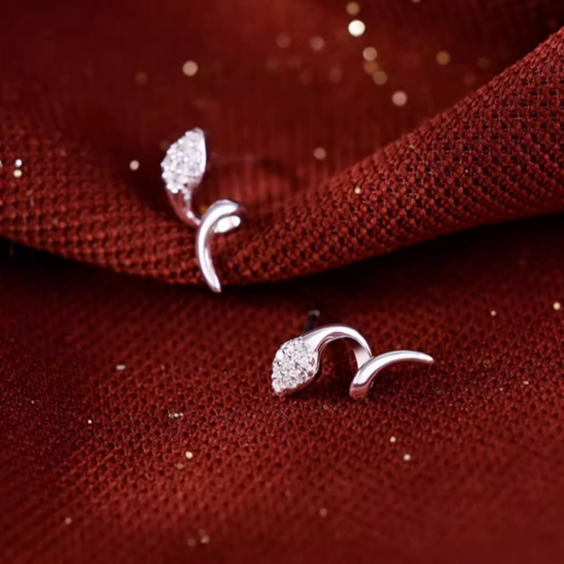 Sterling Silver Snake Stud Earrings