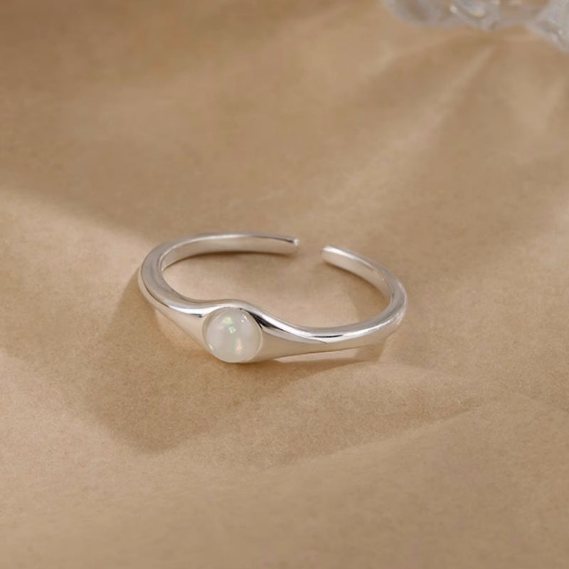 Sterling Silver Stacked Cross Moonstone Rings