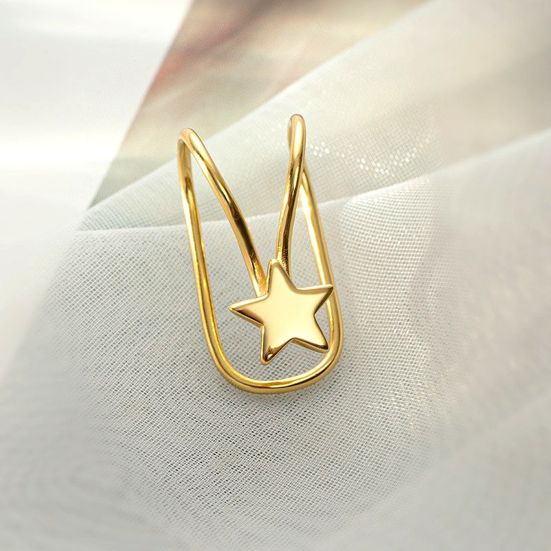 Sterling Silver Star Ear Clips ( 1 Pair )