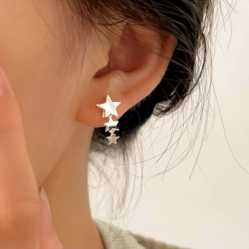 Sterling Silver Star Tassel Earrings