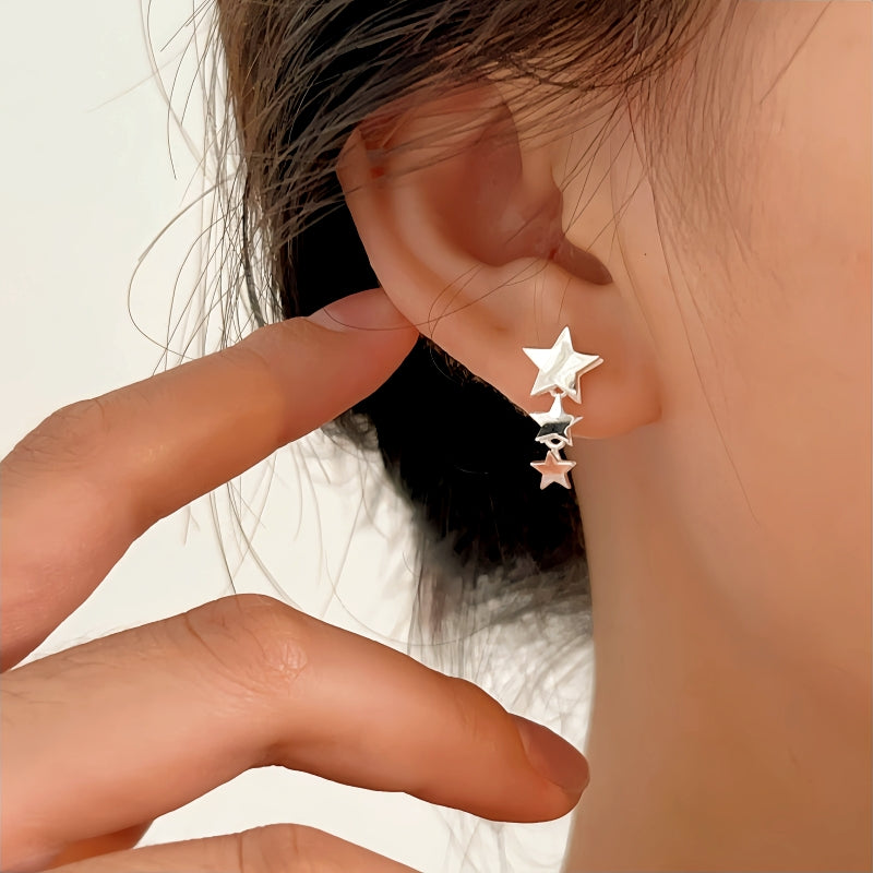 Sterling Silver Star Tassel Earrings