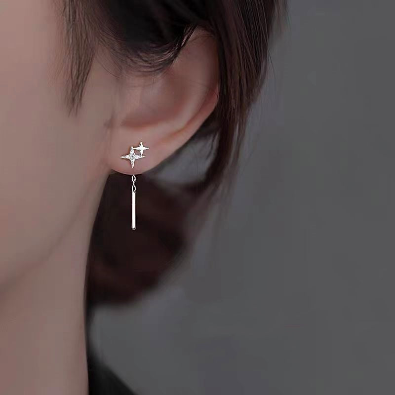 Sterling Silver Star Threader Earrings