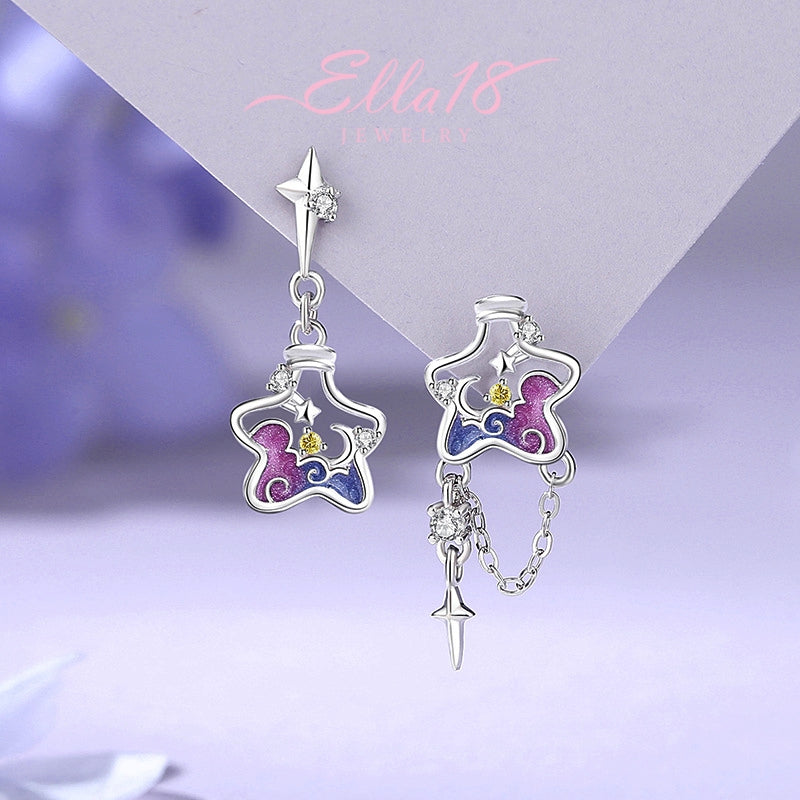 Sterling Silver Star Wishing Earrings