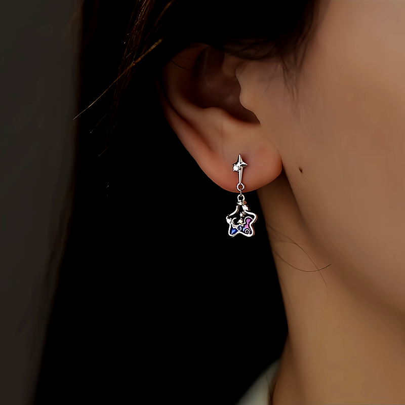 Sterling Silver Star Wishing Earrings