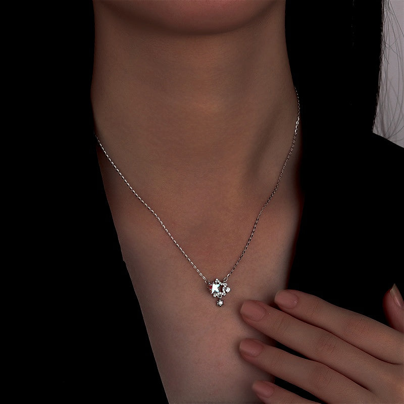 Sterling Silver Stone Star Necklace