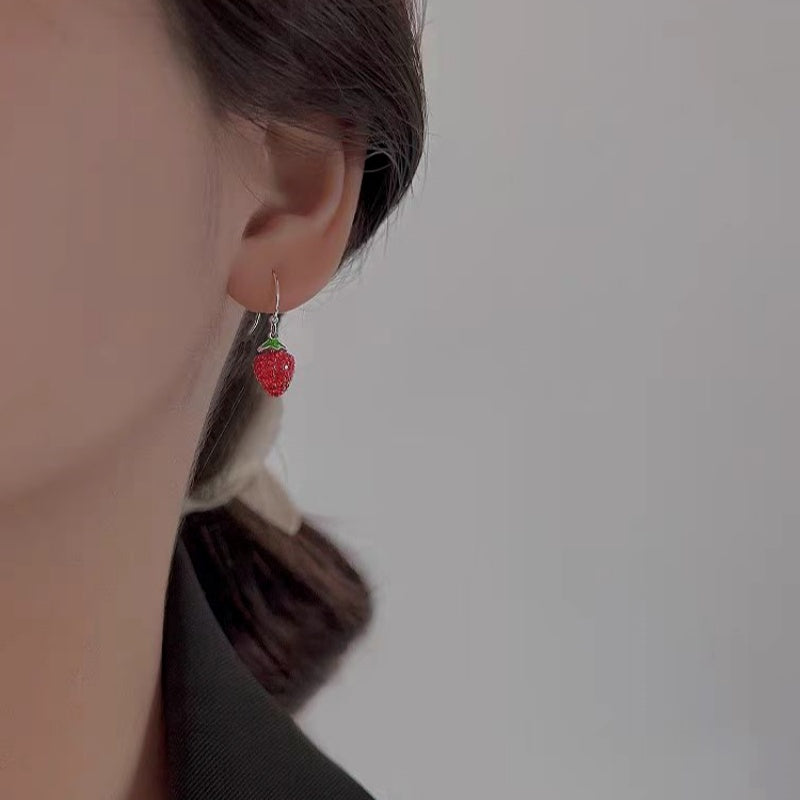 Sterling Silver Strawberry Earrings