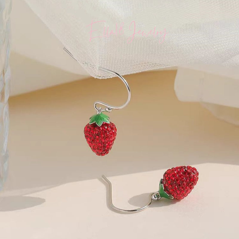 Sterling Silver Strawberry Earrings