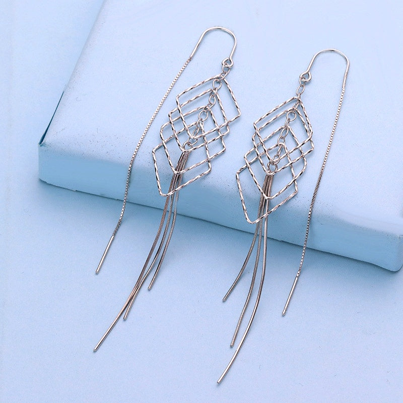 Sterling Silver Tassel Threader Earrings
