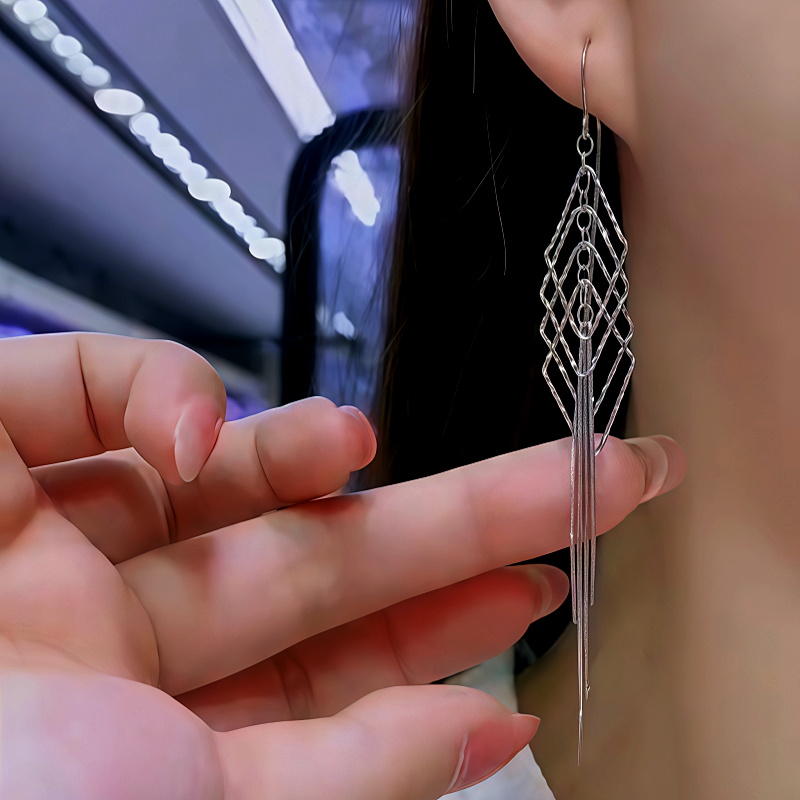 Sterling Silver Tassel Threader Earrings
