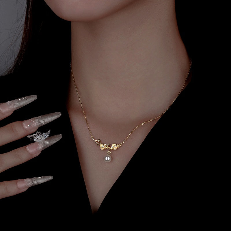 Sterling Silver Thorn Flower Branch Necklaces