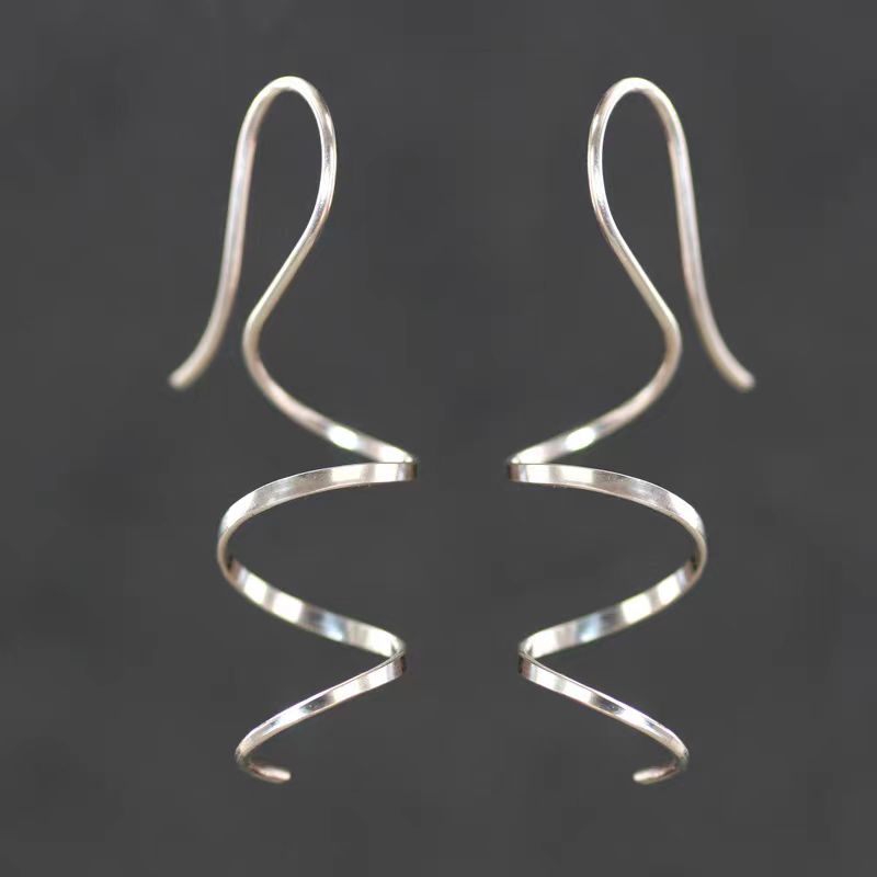 Sterling Silver Three-Dimensional Earrings