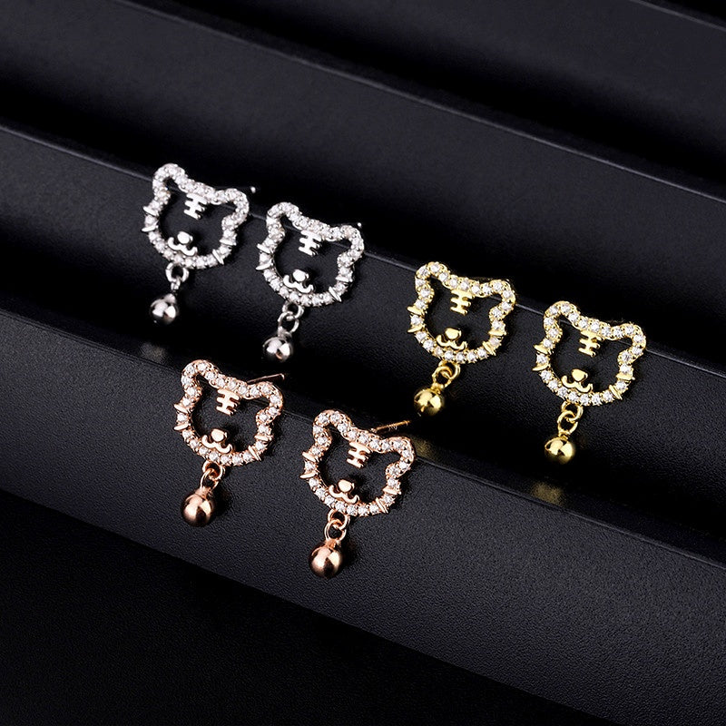Sterling Silver Tiger Earrings