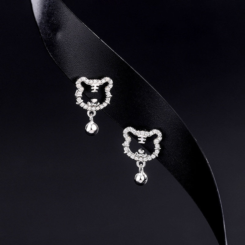Sterling Silver Tiger Earrings