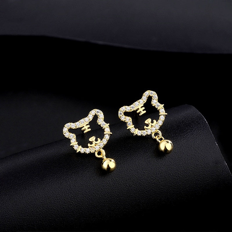 Sterling Silver Tiger Earrings