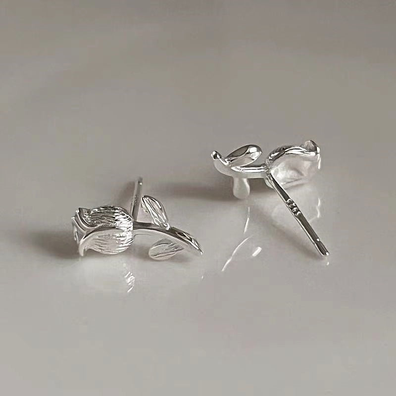 Sterling Silver Tulip Stud Earrings