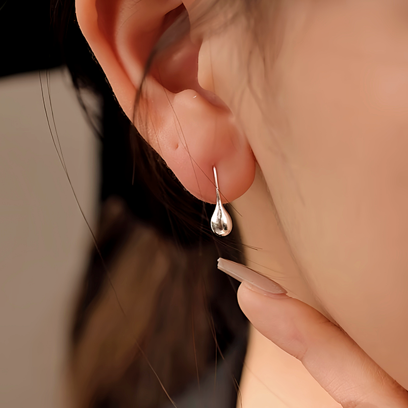 Sterling Silver Water Drop Ear Hook Earrings