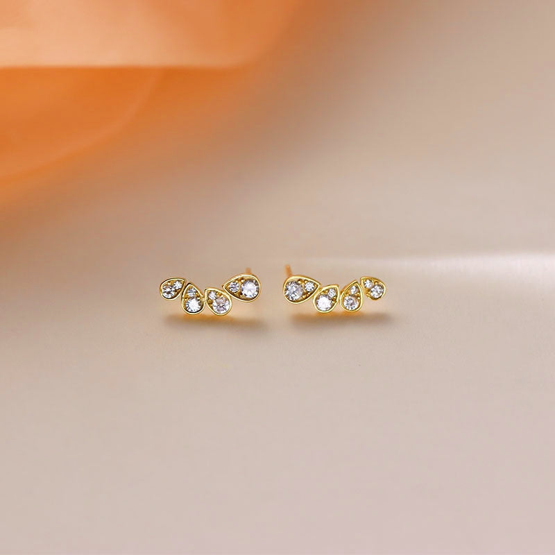 Sterling Silver Water Drop Stud Earrings