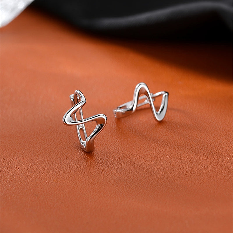 Sterling Silver Wave Pattern Earrings