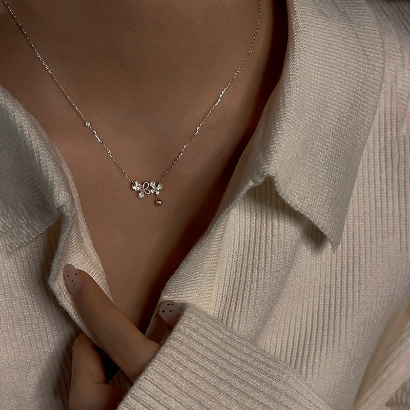 Sterling Silver Zircon Bairy Butterfly Necklace